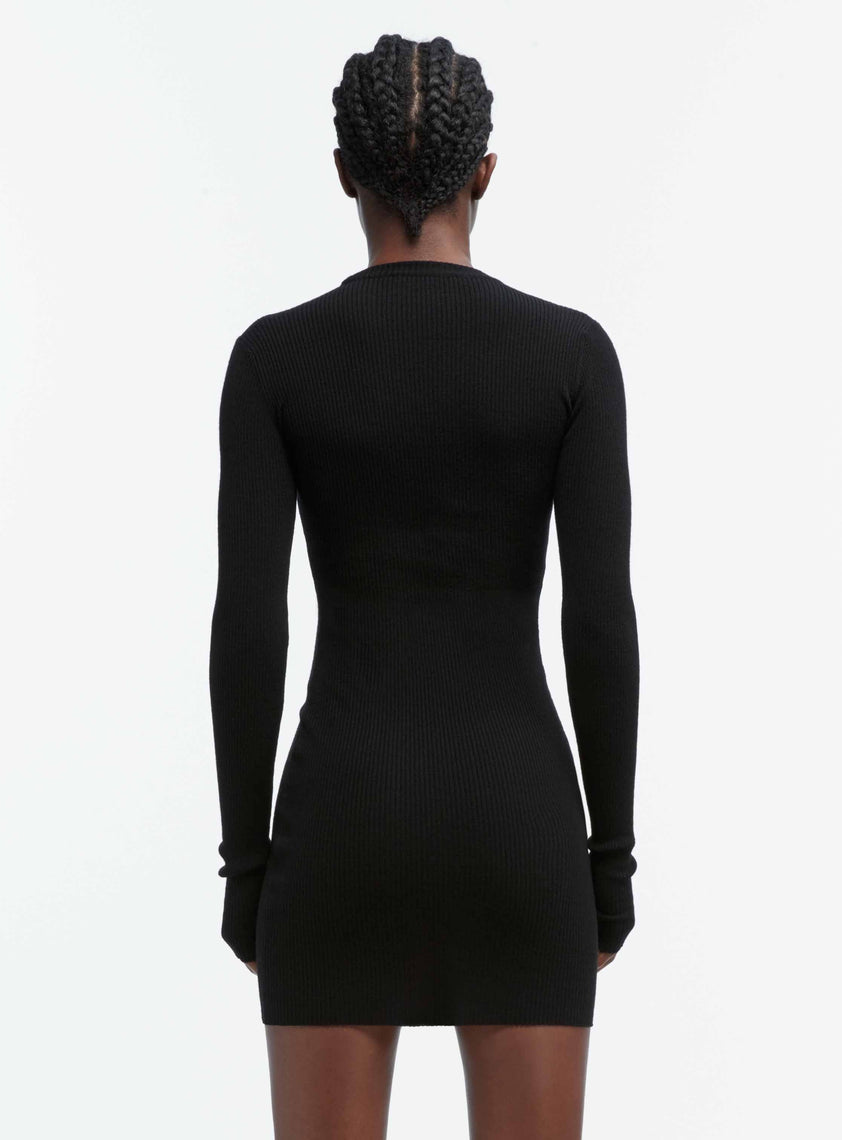 Ribbed Long Sleeve Dress Mini